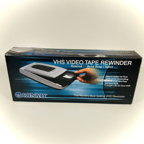 KINYO UV 520 VHS Video Cassette Tape Rewinder VCR Silver Auto-Stop/Eject *READ* - Picture 1 of 16